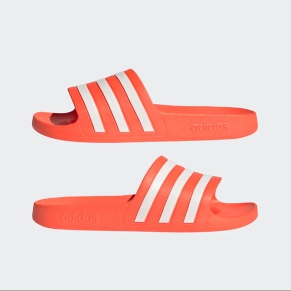 New adidas Adilette Aqua Slides Women's Red​ - Picture 9 of 9